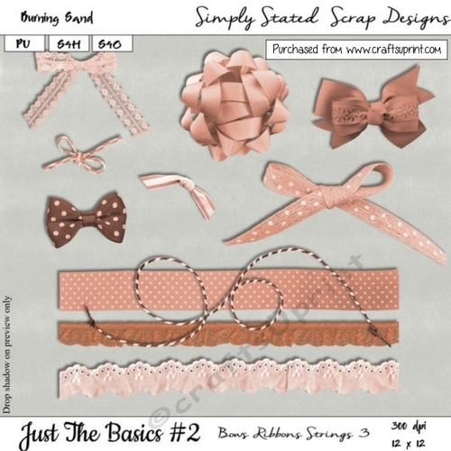 JTB2 - Burning Sand - Bows, Ribbons, Strings  - Pack #3