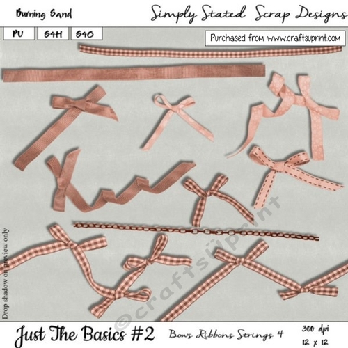 JTB2 - Burning Sand - Bows, Ribbons, Strings  - Pack #4
