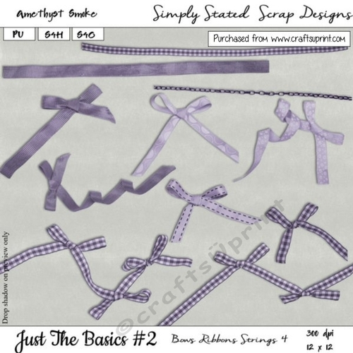 JTB2 - Amethyst Smoke - Bows, Ribbons, Strings Pack 4