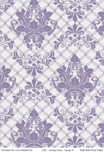 JTB2 - Amethyst Smoke - Damask A4 Paper #1