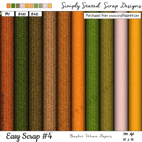 Easy Scrap #4 - Basket Weave Papers - 12 x 12