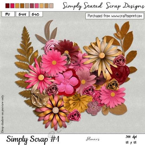 Simply Scrap #1 - Flowers & Leaves