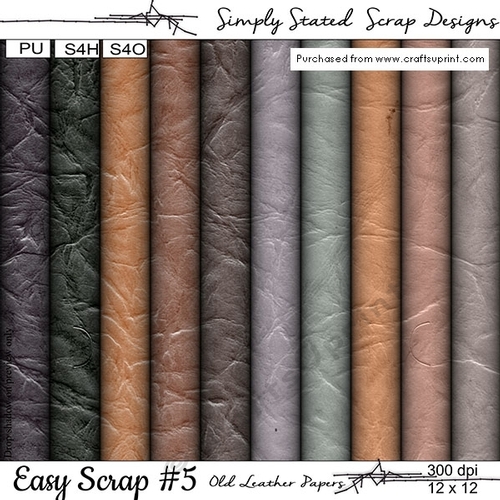 Easy Scrap #5 - Ol Leather Papers - 12 x 12