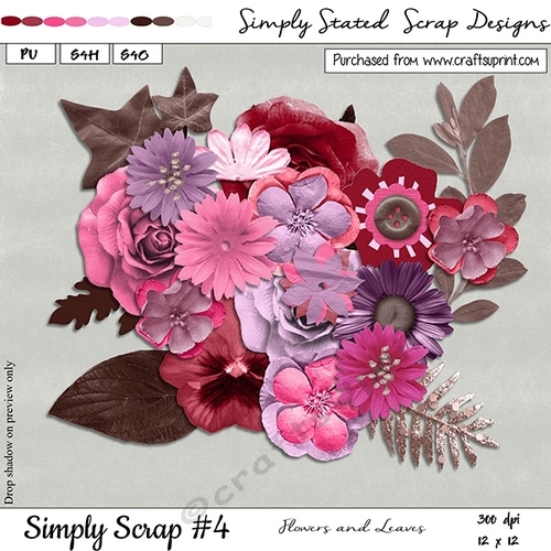 Simply Scrap #4 - Flowers & Leaves