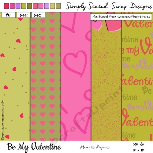 Be My Valentine - Heart Papers - 12 x 12
