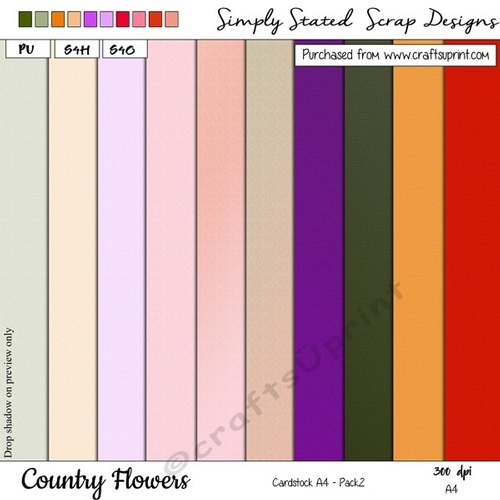 Country Flowers - Cardstock A4 Pack #2
