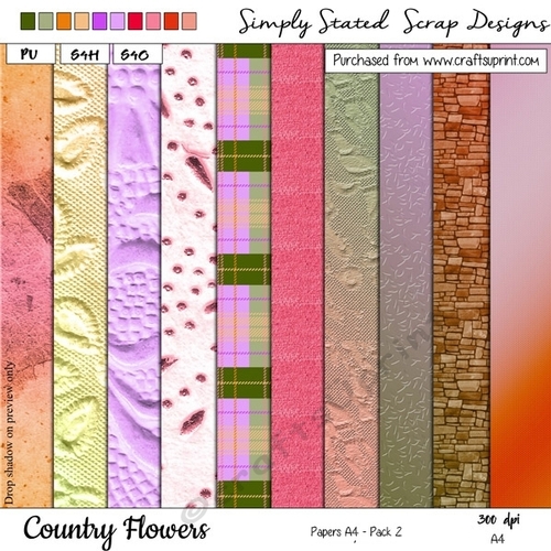 Country Flowers - Papers A4 Pack #2