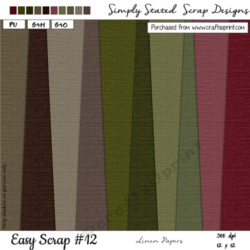 Easy Scrap #12 - Linen Papers - 12 x 12