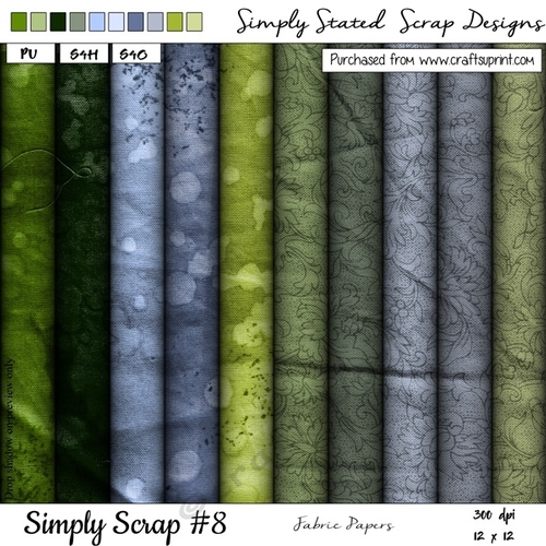 Simply Scrap #8 - Fabric Papers - 12 x 12