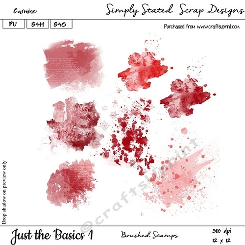 Just the Basics #1 - Carmine Brushed Stamps 