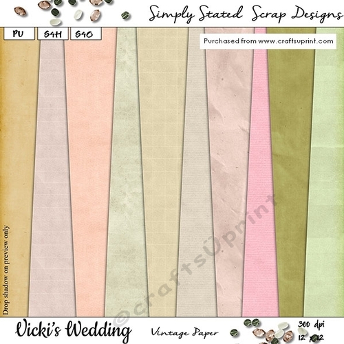 Vickis Wedding - Vintage Papers - 12 x 12
