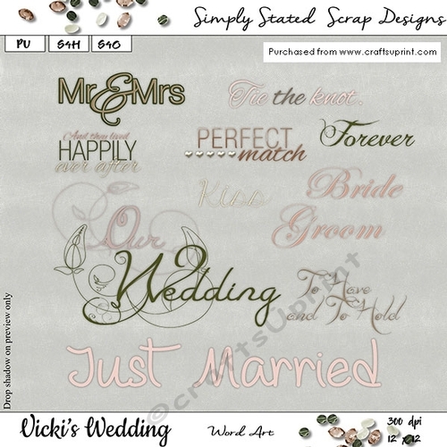 Vickis Wedding - Word Art