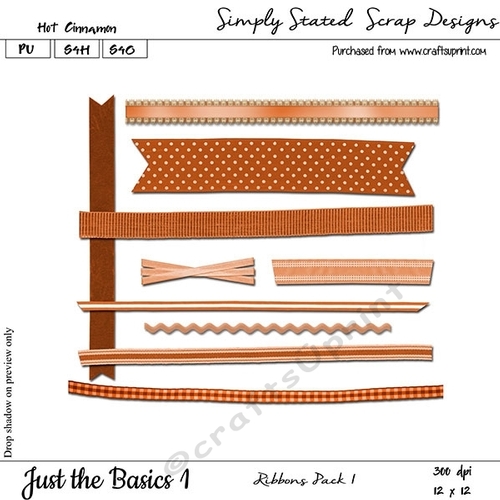Just the Basics #1 - Hot Cinnamo - Ribbons Pack #1