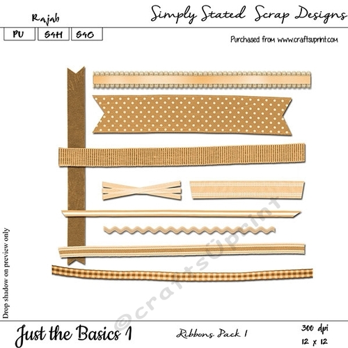 Just the Basics #1 - Rajah - Ribbons Pack #1