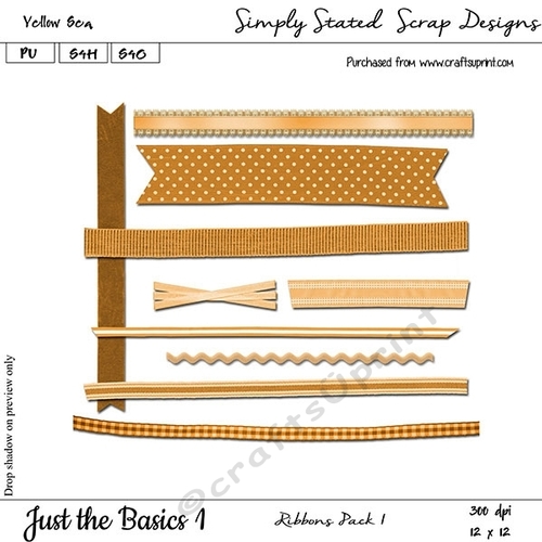Just the Basics #1 - Yellow Sea - Ribbons Pack #1
