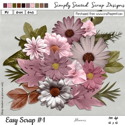 Easy Scrap #1 - Flowers & Leaves