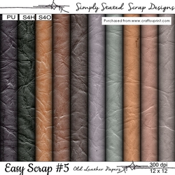 Easy Scrap #5 - Ol Leather Papers - 12 x 12