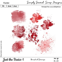 Just the Basics #1 - Carmine Brushed Stamps 