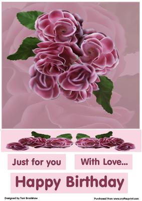 Pink Rose Birthday Greetings