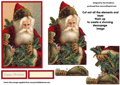 Classic Santa Claus Decoupage
