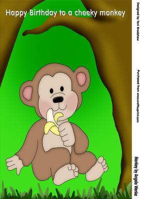 Happy Birthday to a Cheeky Monkey A4