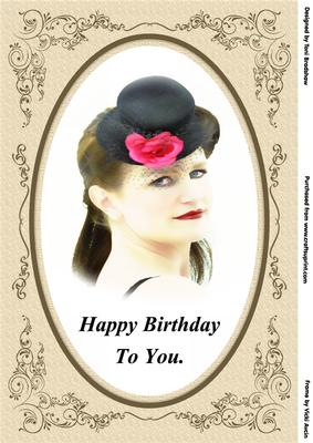 Vintage Lady Happy Birthday to You A4