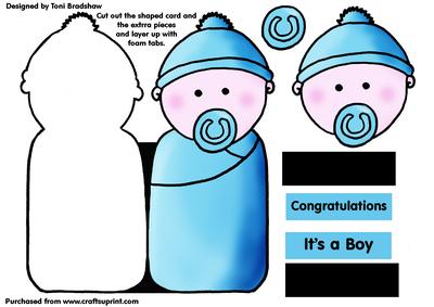 Its a Boy-congratulations Shaped Card