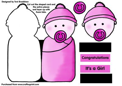 It's a Girl-congratulations Shaped Card