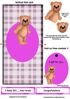 New Baby Girl-over the Edge Card