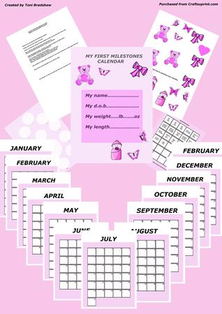 My Babys Milestones Calendar-girl