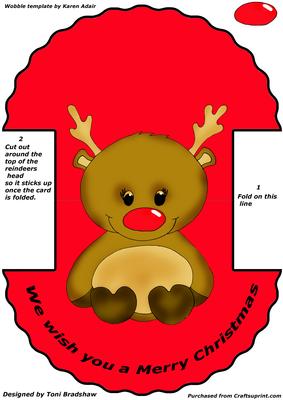 Wobbly Reindeer Card
