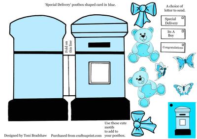 'special Delivery', Shaped Postbox in Blue
