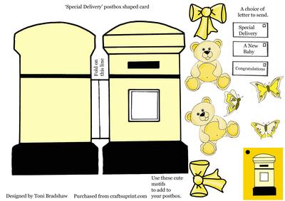 'special Delivery' Shaped Postbox in Lemon