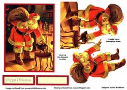 Fireside Santa Decoupage.