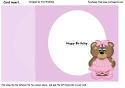 Birthday Bear (lilac Plate) Insert