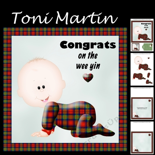 Congrats on the wee yin - scottish tartan effect new baby mini kit (without bow)