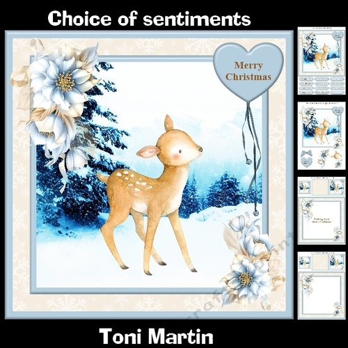 Sweet Fawn Christmas Card Mini Kit & Decoupage