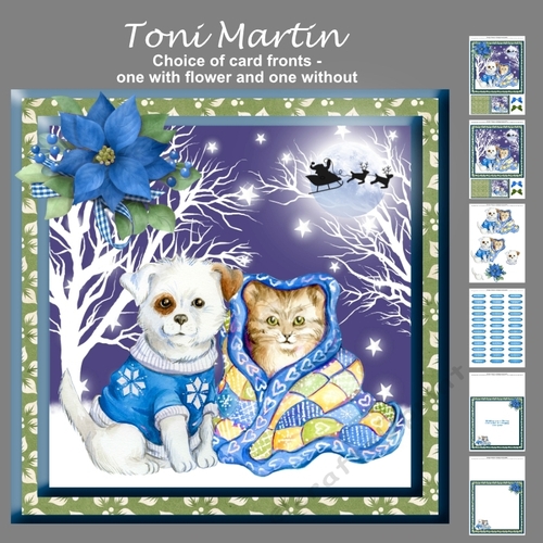 Cute cat & dog christmas mini kit & decoupage