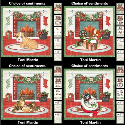 Pets by the christmas fire bumper kit - Decoupage & Inserts