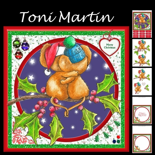 Holly Mice - Waiting for Santa - Christmas Mini Kit & Decoupage