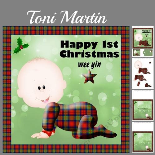 Happy 1st christmas wee yin - scottish tartan effect mini kit (without bow)