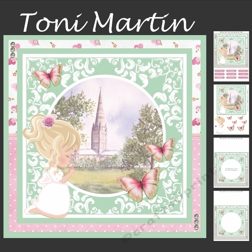 First Holy Communion Girl Card Mini Kit & Decoupage (Blonde Hair)