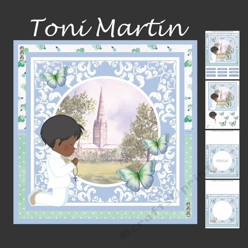 First Holy Communion Boy Card Mini Kit & Decoupage (ethnic)