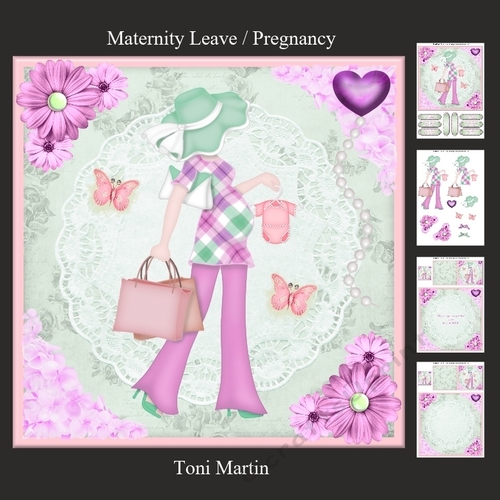 Maternity / Pregnancy - Yummy Mummy Soon To Be Card Mini Kit & Decoupage