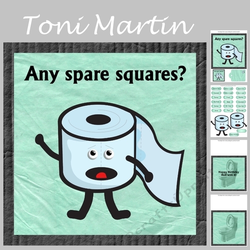 Any spare squares? - Toilet paper humorous card mini kit & decoupage