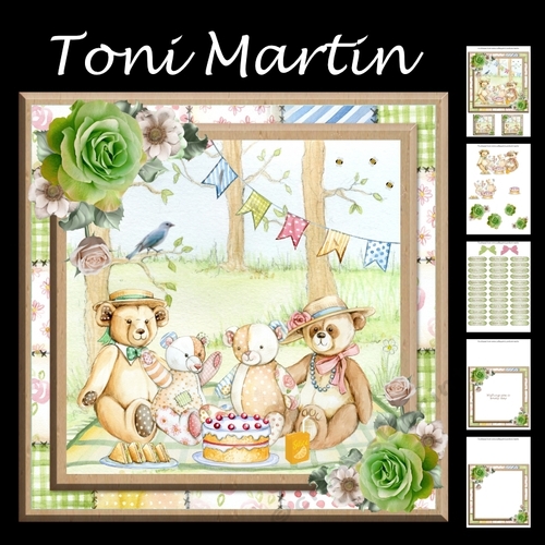 Teddy bear picnic card mini kit & decoupage