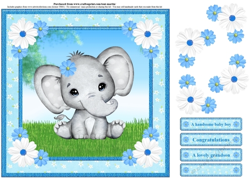 New Baby Boy Card Topper & Decoupage