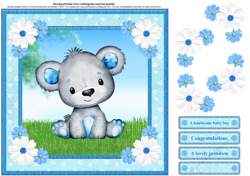 New Baby Boy Card Topper & Decoupage