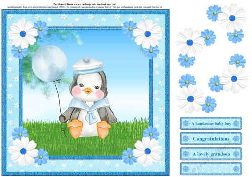 New Baby Boy Card Topper & Decoupage
