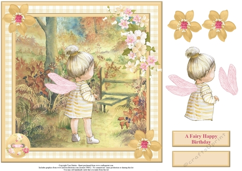 A Fairy Happy Birthday Card Topper & Decoupage